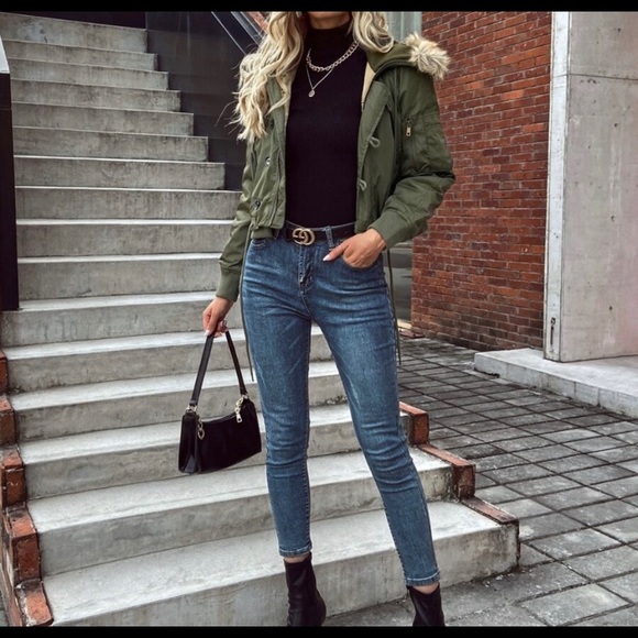 The Woodland Faux Fur Hooded Bomber Jacket - Picture 6 of 7